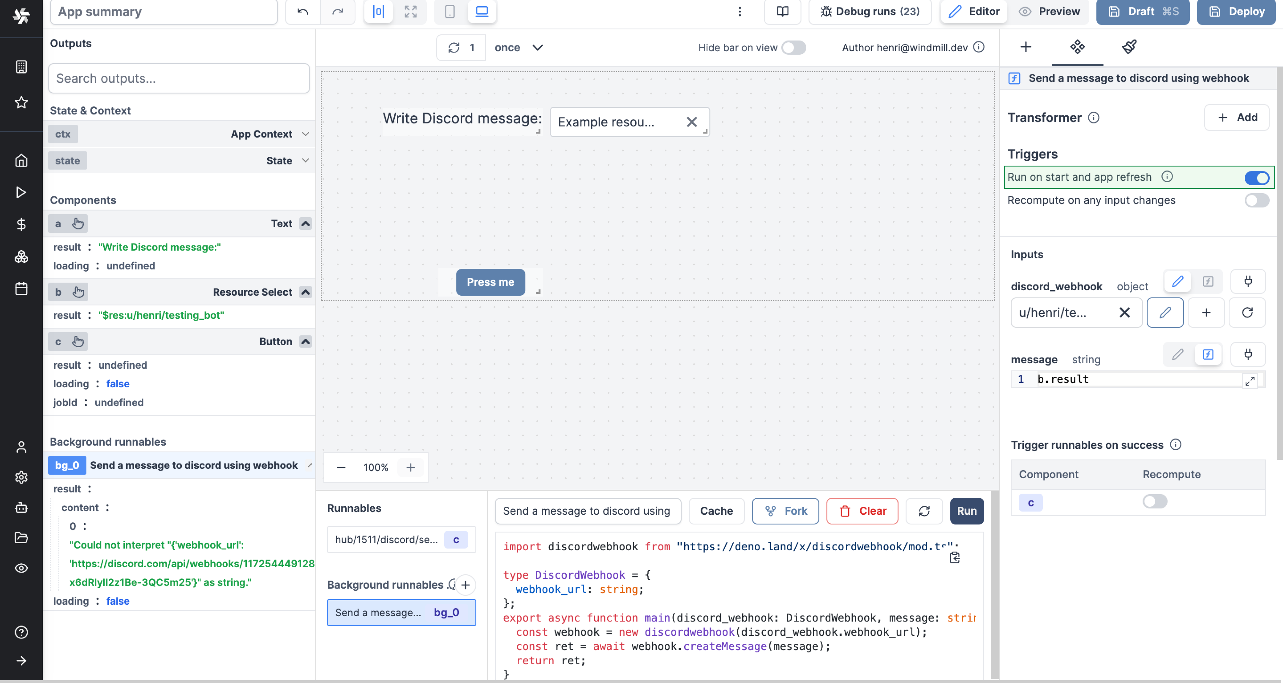 Run on start and app refresh Run on start and app refresh